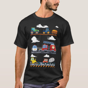 トラクター火災トラック警察農業機械 Tシャツ