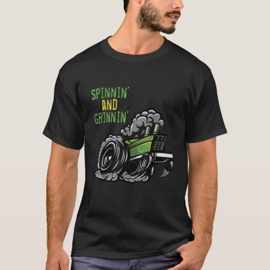 トラクター牽引スピニン及びグラインニン牽引 Tシャツ (正面)