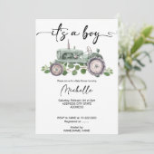 トラクター男の赤ちゃんシャワー 招待状 (スタンド正面)