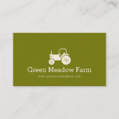 トラクター白グリーンモダンファームの名刺 名刺 (正面)