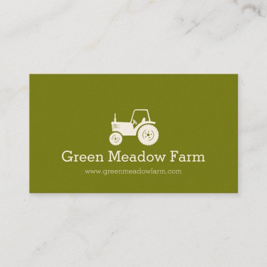 トラクター白グリーンモダンファームの名刺 名刺 (正面)