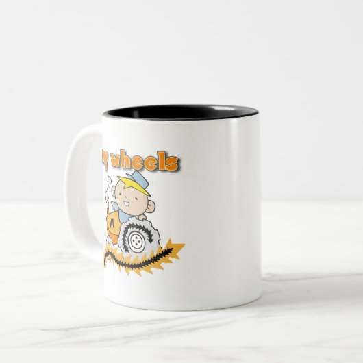 トラクター私の車輪のTシャツおよびギフト ツートーンマグカップ (正面左)