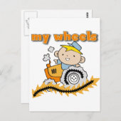 トラクター私の車輪のTシャツおよびギフト ポストカード (正面/裏面)