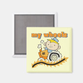 トラクター私の車輪のTシャツおよびギフト マグネット (正面/裏面)
