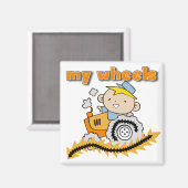 トラクター私の車輪のTシャツおよびギフト マグネット (正面/裏面)