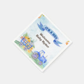 トラクター秋カボチャ水色ブルーナプキン スタンダードカクテルナプキン (角)