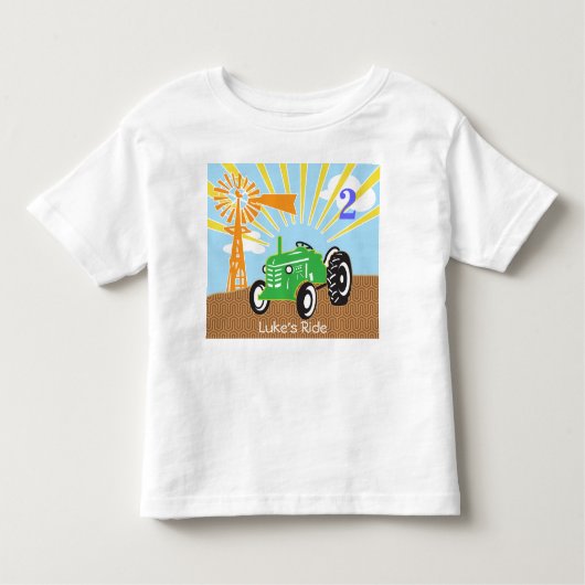 トラクター誕生日シャツ トドラーTシャツ (正面)
