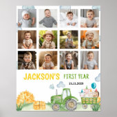 トラクター誕生日初年度フォトマイルストーン記号 ポスター (正面)