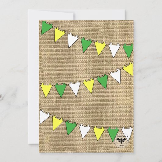 トラクター誕生日招待状グリーン&イエロートラクター 招待状 (裏面)