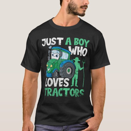 トラクター農場が大好きな少年たち Tシャツ (正面)