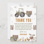 トラクター農場の誕生日 サンキューカード (正面)