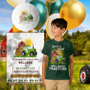 トラクター農場を愛する少年だけの誕生日少年 Tシャツ