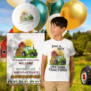 トラクター農場を愛する少年だけの誕生日少年 Tシャツ