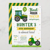 トラクター農家の誕生日パーティーの招待 招待状 (正面/裏面)