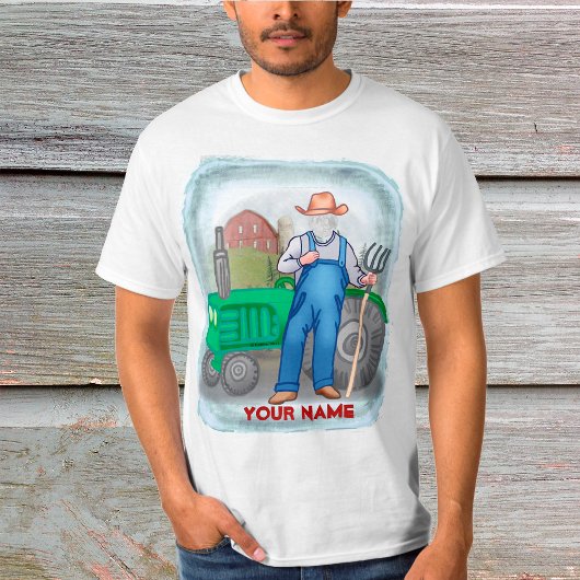 トラクター農家の顔のカスタムTシャツ Tシャツ