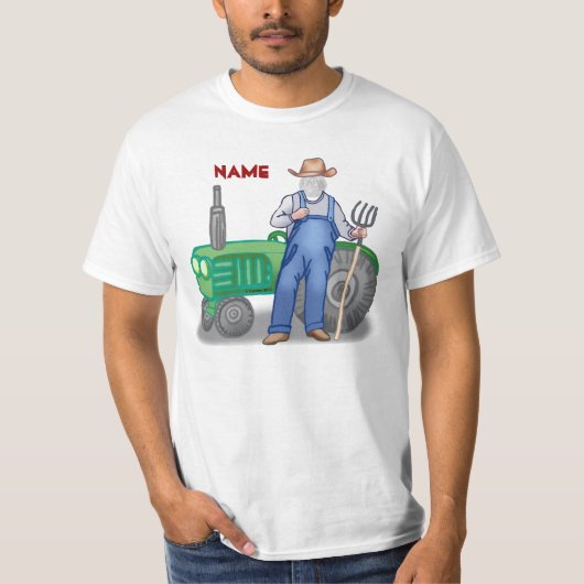 トラクター農家の顔Tシャツ Tシャツ (正面)