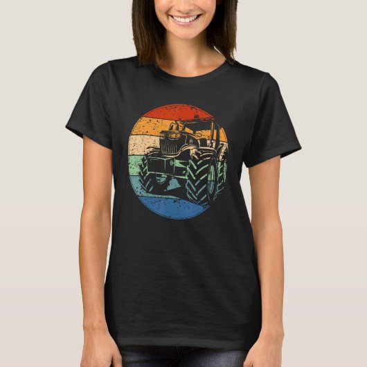 トラクター農家チルドレンズトレッカー農家ズスリーブ Tシャツ (正面)