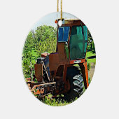 トラクター農業中西部フォトクリスマス セラミックオーナメント (右)