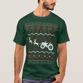 トラクター醜いクリスマスプレゼント農家 Tシャツ