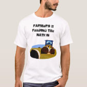 トラクター食べ物を与え農家ズ国家油絵を描、 Tシャツ (正面)