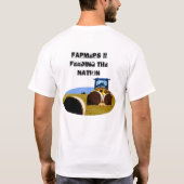 トラクター食べ物を与え農家ズ国家油絵を描、 Tシャツ (裏面)