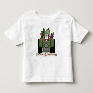 トラクター駆動サンタボーイズ幼児のTシャツ トドラーTシャツ