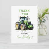 トラクター1歳誕生日パーティー楽しい農場 サンキューカード (スタンド正面)