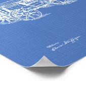 トラクター1919特許技術青写真 ポスター (角)