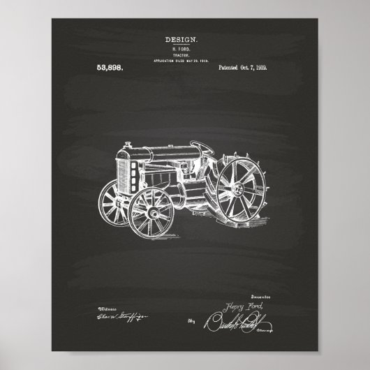 トラクター1919 Patent Art Chalkboard ポスター (正面)