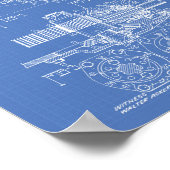 トラクター1932特許技術青写真 ポスター (角)