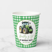 トラクター1st誕生日パーティーおもしろいファーム 紙コップ (裏面)