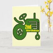 トラクター2nd誕生日プレゼント カード (黄色い花)