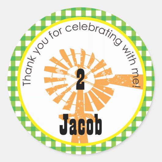 トラクター |お気に入りステッカー ラウンドシール (正面)