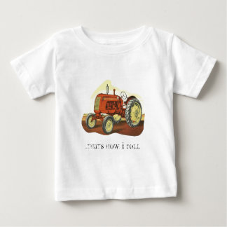 トラクター…そうやって転が ベビーTシャツ