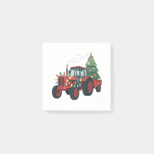 トラクター クリスマス ライト ファーマー 農場 ポストイット (正面)