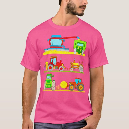 トラクター コンバイン ハーベスター 少年 Tシャツ (正面)