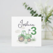 トラクター テーマ 13.3cm x 13.3cm 招待状 (スタンド正面)