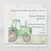トラクター テーマ 13.3cm x 13.3cm 招待状 (裏面)