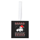 トラクター – トラクター陽気なクリスマスセーター キューブオーナメント (正面)