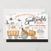 トラクター・ハロウィーン誕生日パーティーの招待状、 招待状 (正面)