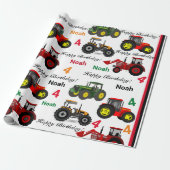 トラクター・ローダー追加ボーイズネーム年齢誕生日 ラッピングペーパー (アンロールド)