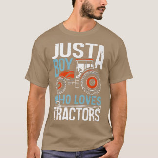 トラクター、農家、トラクターFaを愛する少年に過ぎない Tシャツ