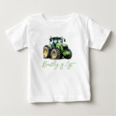 トラクター 1歳の誕生日パーティー ファンファーム ベビーTシャツ (正面)