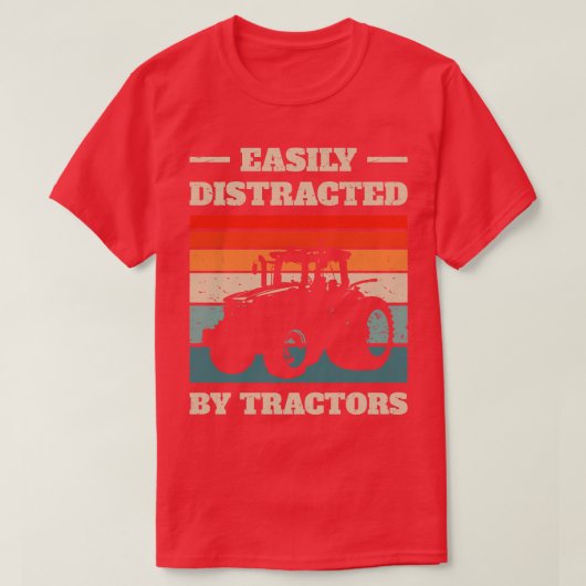 トラクターIIIに容易に気を取られる Tシャツ (デザイン正面)