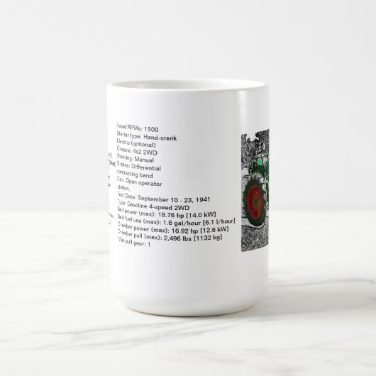 トラクターSpecsのオリバー60の条はん作物のマグ! コーヒーマグカップ (中央)