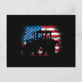 トラクターUSA国旗のデザインfor愛国的農家 シーズンポストカード (正面)