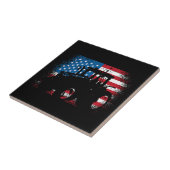 トラクターUSA国旗のデザインfor愛国的農家 タイル (側面)