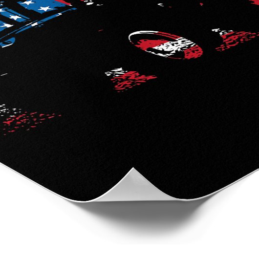 トラクターUSA国旗のデザインfor愛国的農家 ポスター (角)