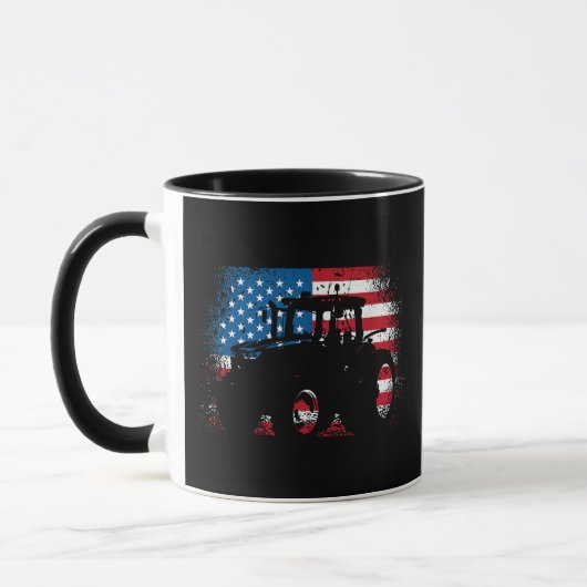 トラクターUSA国旗のデザインfor愛国的農家 マグカップ (左)