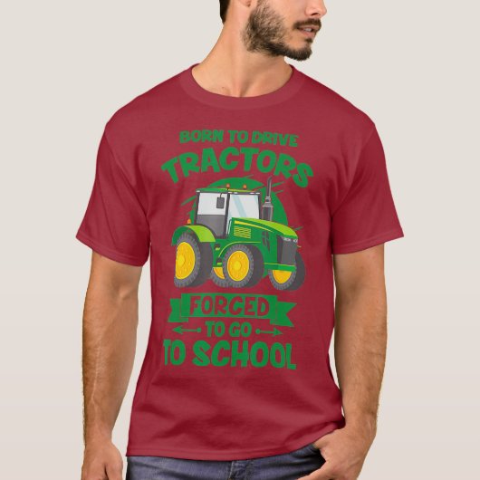 トラクタ生まれーを駆動するメおもしろいンスの子農業 Tシャツ (正面)